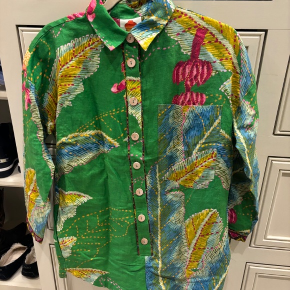 Farm Rio Green Romper XS New with Tags - Picture 4 of 5